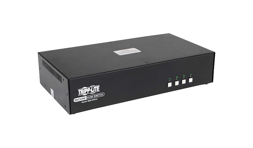 Tripp Lite Secure KVM Switch, Dual Monitor, DisplayPort to DisplayPort - 4-Port, 4K, NIAP PP3.0 Certified, Audio - KVM /