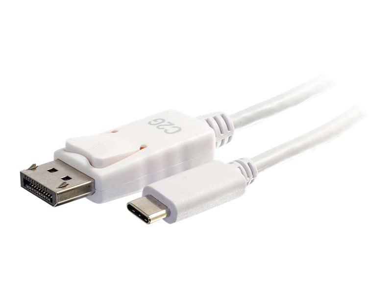 C2G 6ft USB C to DisplayPort Cable - USB C to DP Adapter Cable - USB C 3.1 - 4K 30Hz - White - M/M