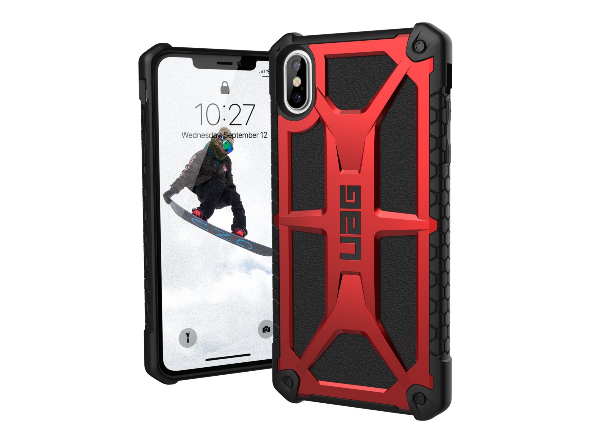 UAG Rugged Case for iPhone XS Max [6.5-inch screen] - Monarch Crimson - bac