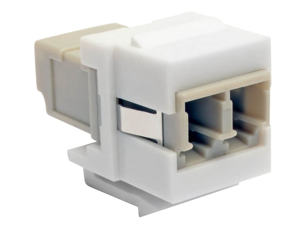Tripp Lite Duplex Multimode Fiber Coupler, Keystone Jack - LC to LC, White - keystone coupler - white