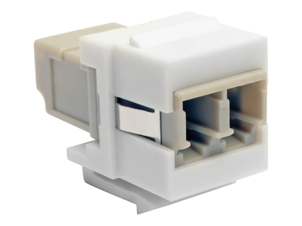 Eaton Tripp Lite Series Duplex Multimode Fiber Coupler, Keystone Jack - LC to LC, White - keystone coupler - white