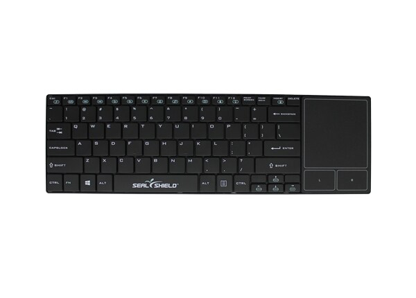 Seal Shield Cleanwipe Wireless Waterproof Keyboard with Touch Pad - Black