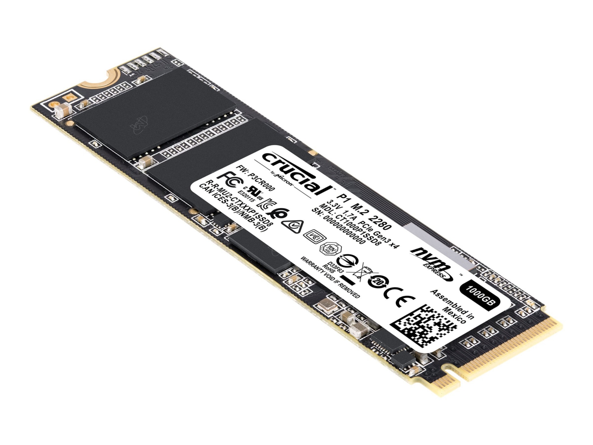 Crucial P1 - solid state drive - 1 TB - PCI Express 3.0 x4 (NVMe)