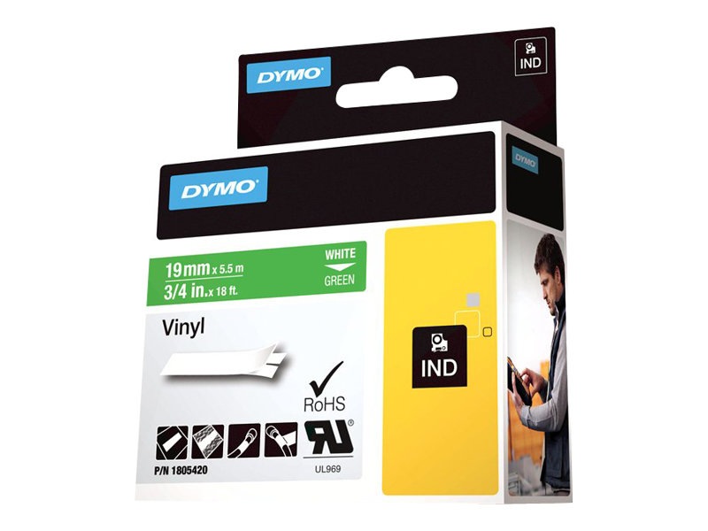 DYMO Rhino Coloured Vinyl - tape - 1 cassette(s) - Roll (1.9 cm x 5.5 m)