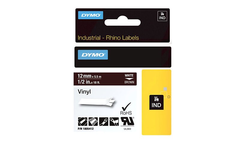 DYMO Rhino Coloured Vinyl - tape - 1 cassette(s) - Roll (1.2 cm x 5.5 m)