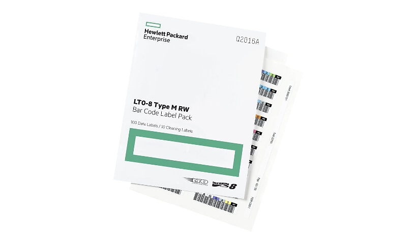 HPE LTO-8 Ultrium RW Bar Code Label Pack - barcode labels