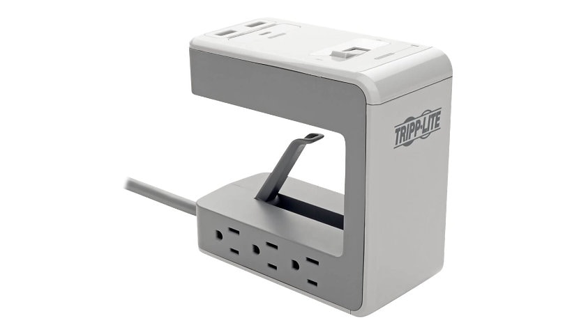 Tripp Lite Surge Protector Desk Clamp 6-Outlet 2 USB-A; 1 USB-C 8ft Cord