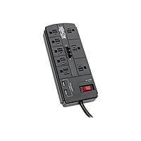 Tripp Lite 8-Outlet Surge Protector Power Strip with 2 USB Ports (2.1A Shared) - 8 ft. Cord, 1200 Joules, Tel/Modem,