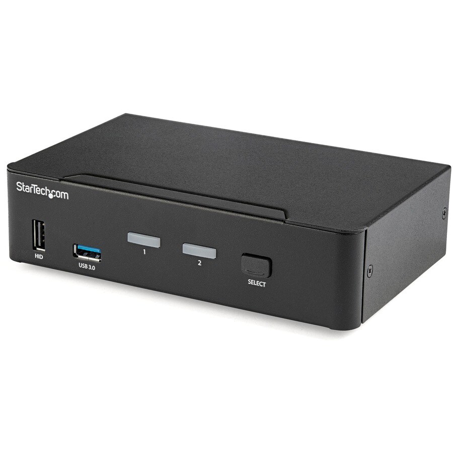 StarTech.com 2 Port DisplayPort KVM Switch 4K 60Hz UHD w/USB 3.0 Hub and Audio DP 1.2 - TAA Compliant