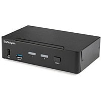 StarTech.com 2 Port DisplayPort KVM Switch 4K 60Hz DP 1.2 w/USB 3.0 Hub TAA