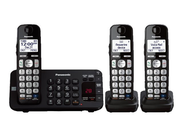 Panasonic KX-TGE243B - cordless phone - answering system with caller ID/cal