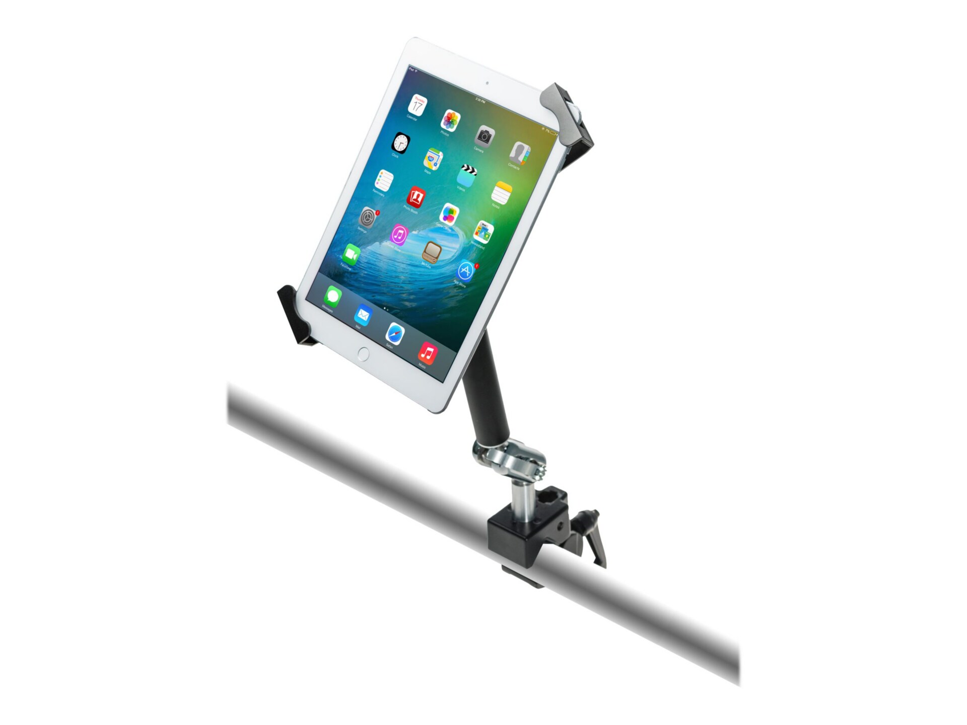 CTA Digital Heavy-Duty Security Pole Clamp for 7-14 Inch Tablets, including iPad 10.2-inch (7th/ 8th/ 9th Generation)