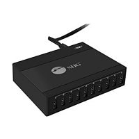 SIIG 60W 10-Port USB Charger power adapter - 10 x 4 pin USB Type A - 60 Wat