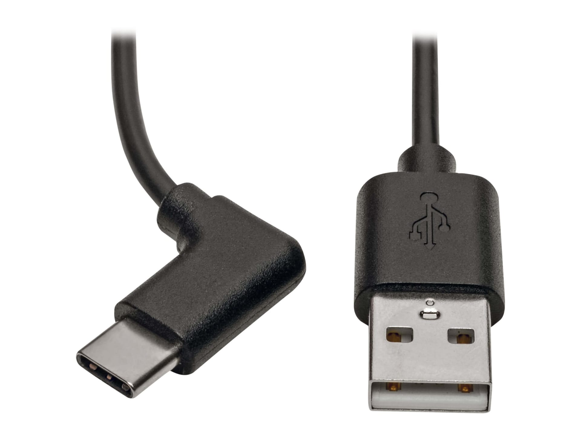 Eaton Tripp Lite Series USB-A to USB-C Cable, Right-Angle USB-C, USB 2.0, (M/M), 3 ft. (0.91 m) - USB-C cable - USB Type