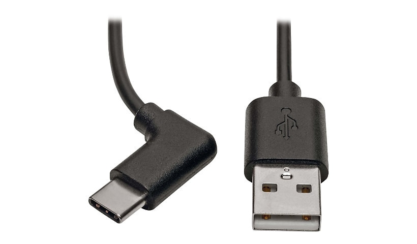 Eaton Tripp Lite Series USB-A to USB-C Cable, Right-Angle USB-C, USB 2.0, (M/M), 3 ft. (0.91 m) - USB-C cable - USB Type