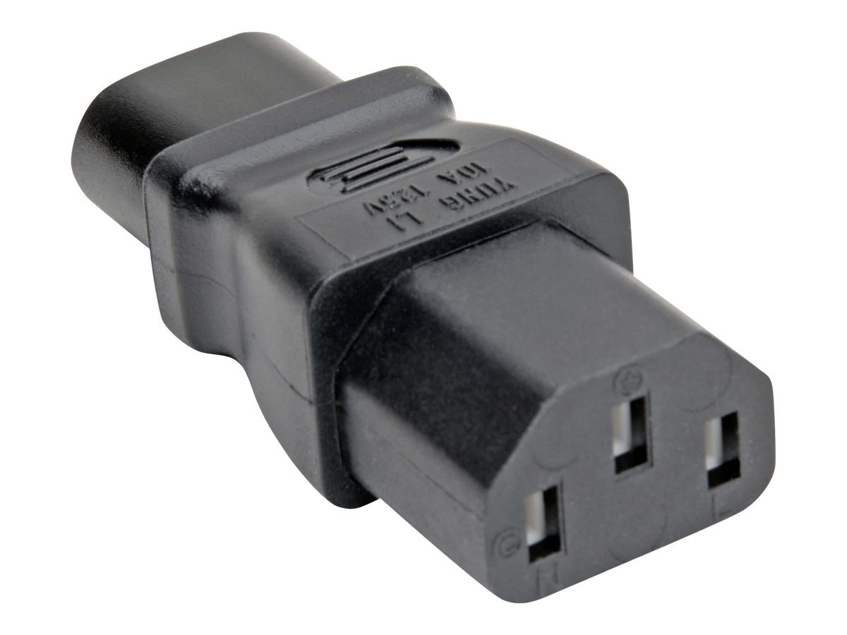 Tripp Lite Computer Power Cord Adapter 10A 125V IEC C8 to IEC C13 Black