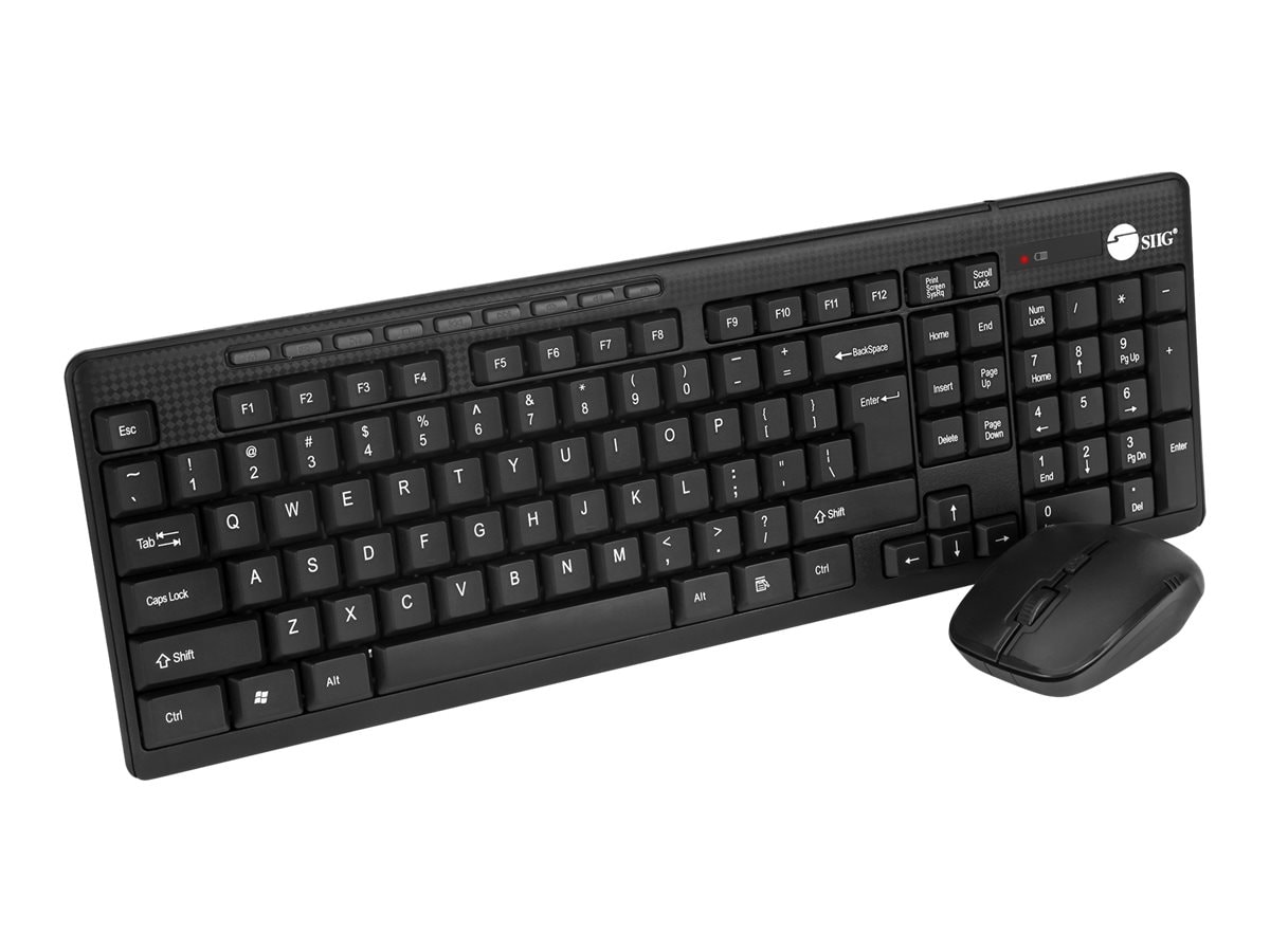 SIIG Wireless Extra-Duo - keyboard and mouse set - QWERTY - black Input Dev