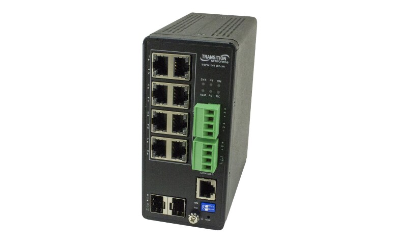Transition Networks Hardened SISPM1040-582-LRT - switch - 10 ports -  managed - SISPM1040-582-LRT - Ethernet Switches 
