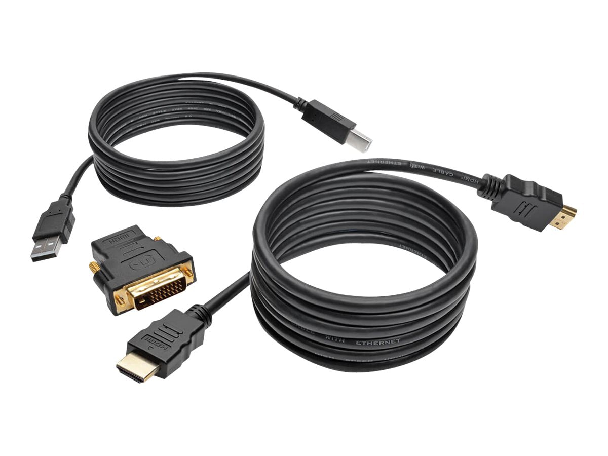Tripp Lite 6ft HDMI DVI USB KVM Cable Kit USB A/B Keyboard Video Mouse 6' - video / audio / data cable kit - HDMI / DVI