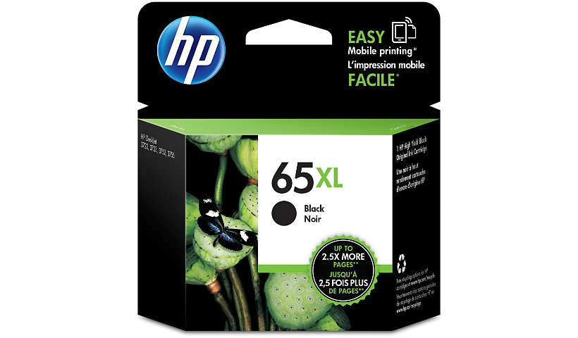 HP 65XL (N9K04AN) Original High Yield Inkjet Ink Cartridge - Black - 1 Each