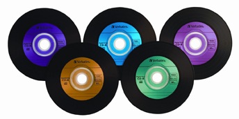 Verbatim Digital Vinyl CD-R 25PK Spindle Assorted Colors