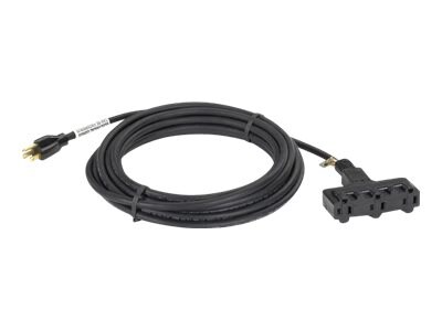 Black Box 25ft Heavy Duty In/Out Power Extension Cord,Triple-Outlet, 14/3