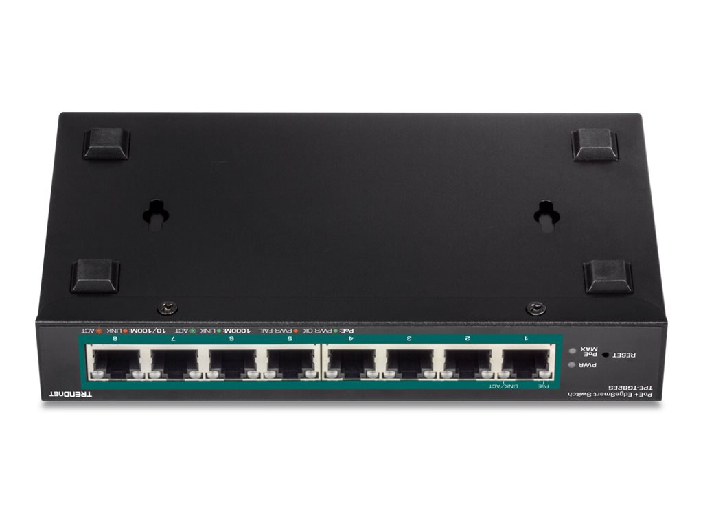 TRENDnet 8-Port Gigabit EdgeSmart PoE+ Switch, 8 x Gigabit PoE+ Ports, 64W PoE Power Budget, Managed PoE+ Switch, Wall