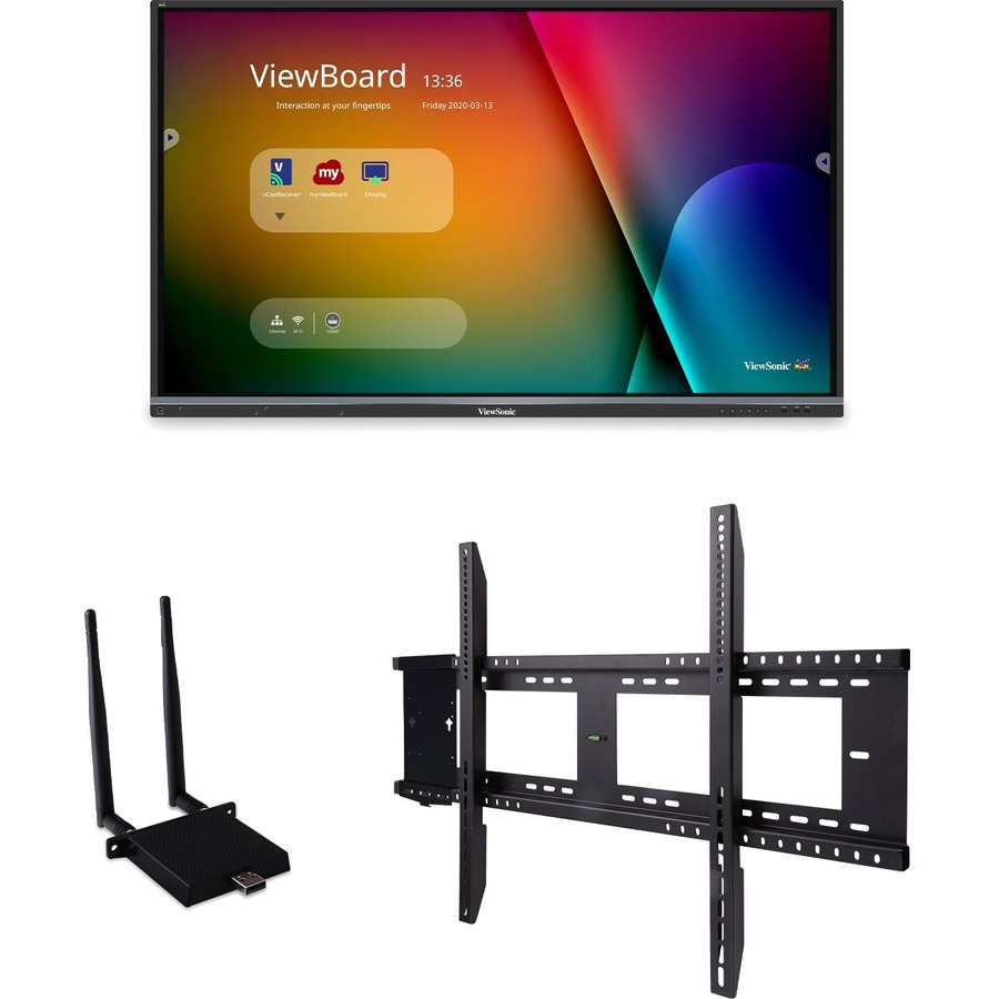 ViewSonic ViewBoard IFP5550-E1 - 4K Interactive Display with WiFi Adapter and Fixed Wall Mount - 350 cd/m2 - 55"