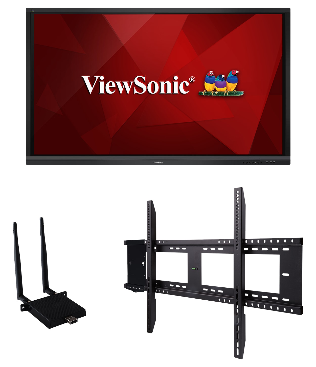 ViewSonic ViewBoard IFP7550-E1 - 4K Interactive Display with WiFi Adapter and Fixed Wall Mount - 350 cd/m2 - 75"