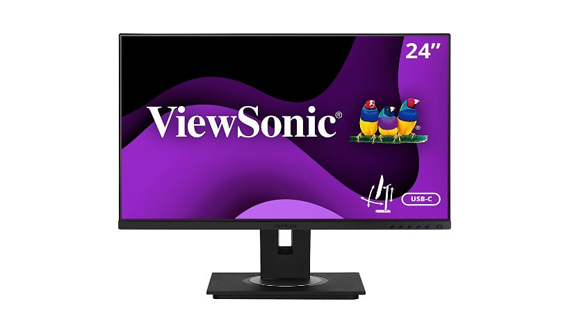 ViewSonic Ergonomic VG2455 - 1080p IPS Monitor with USB-C, HDMI, DisplayPort, VGA and 40 Degree Tilt - 250 cd/m²24"