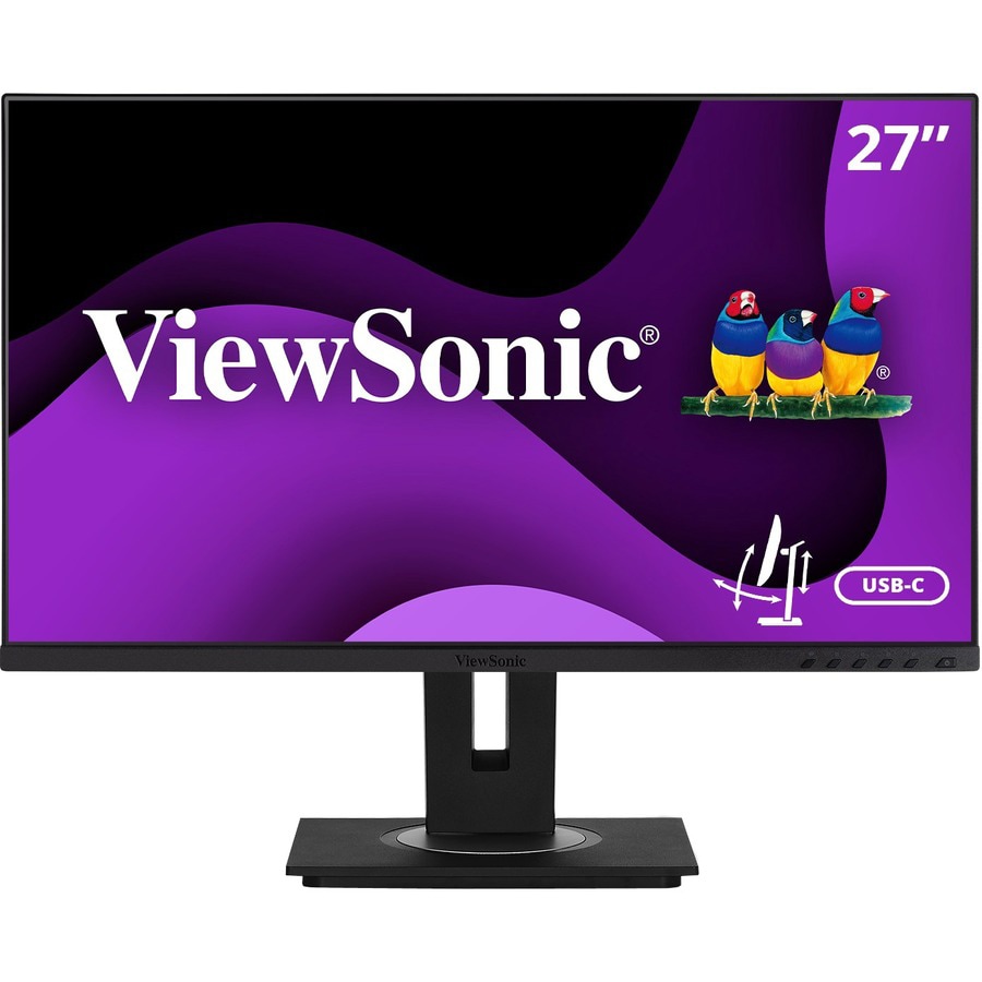 ViewSonic Ergonomic VG2755 - 1080p IPS Monitor with USB-C, HDMI, DisplayPort, VGA and 40 Degree Tilt - 250 cd/m² - 27"