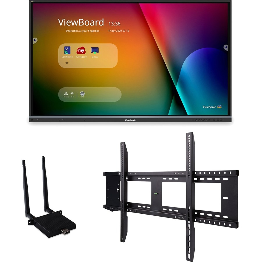 ViewSonic ViewBoard IFP8650-E1 - 4K Interactive Display with WiFi Adapter and Fixed Wall Mount - 350 cd/m2 - 86"