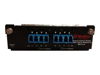 McAfee 4-port 10/1 Gigabit SM 8.5 micron with internal fail-open interface
