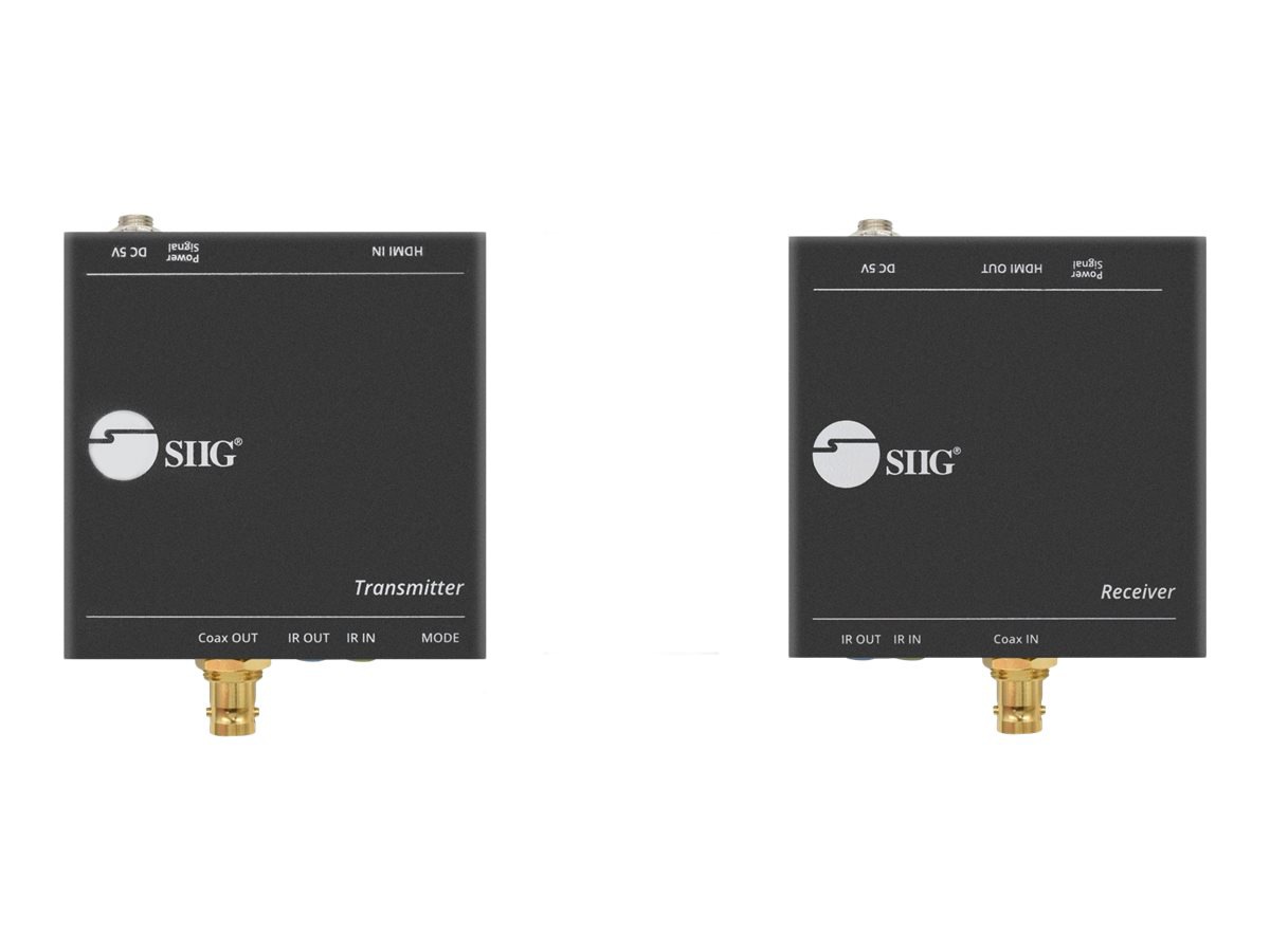SIIG HDMI over Coaxial Extender with IR (Transmitter & Receiver) - video/au