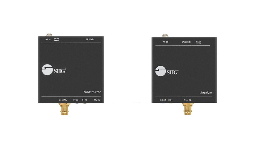 SIIG HDMI over Coaxial Extender with IR (Transmitter & Receiver) - video/au