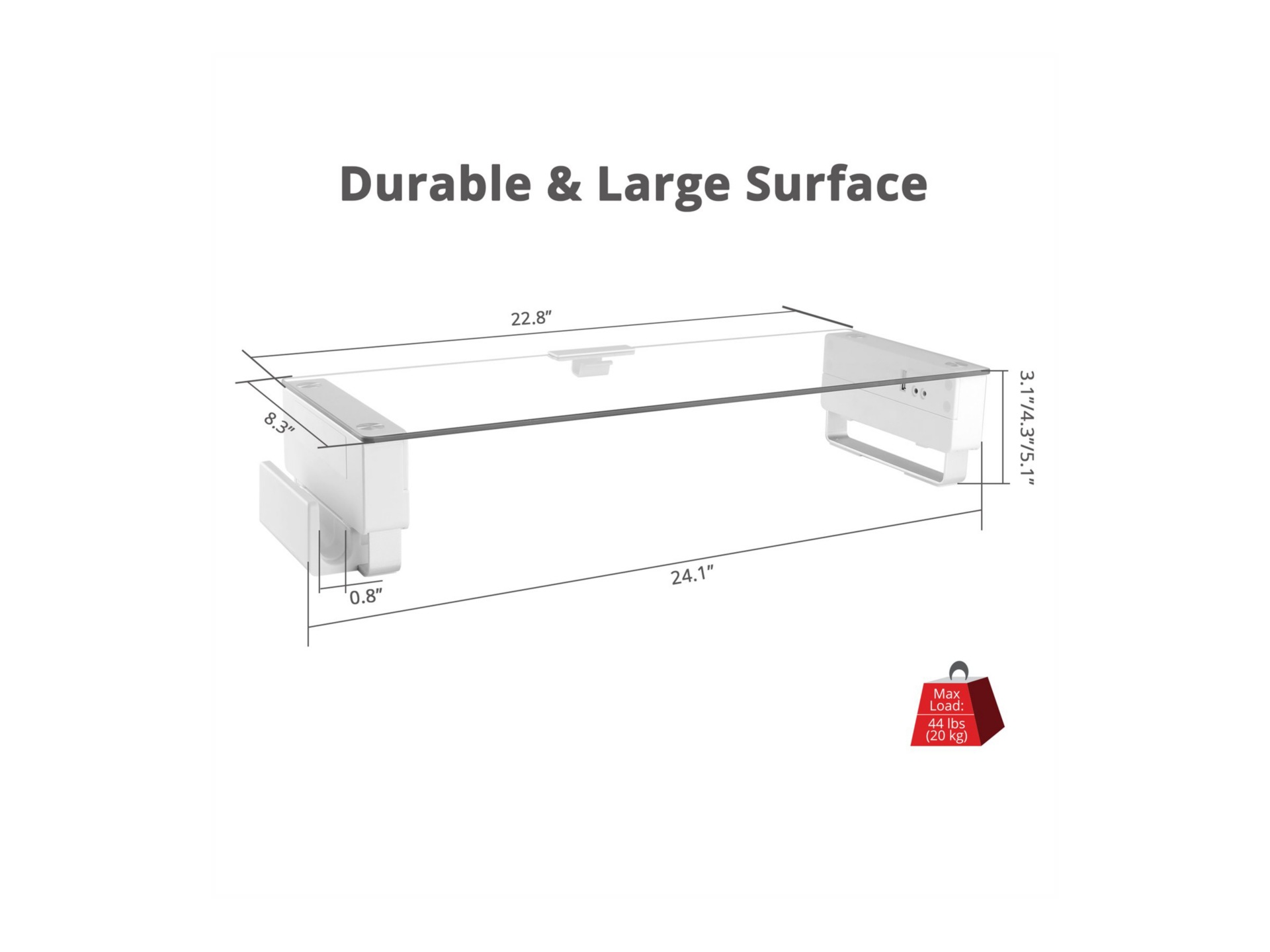 SIIG Tempered Glass Surface Smart Stand with USB and Audio Ports notebook stand