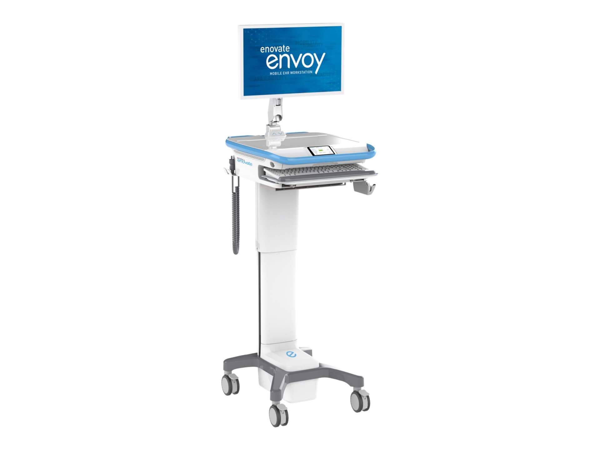 Enovate Medical Envoy Mobile Ehr Workstation cart - FollowMe Ergonomics - for All-In-One / keyboard / mouse / notebook