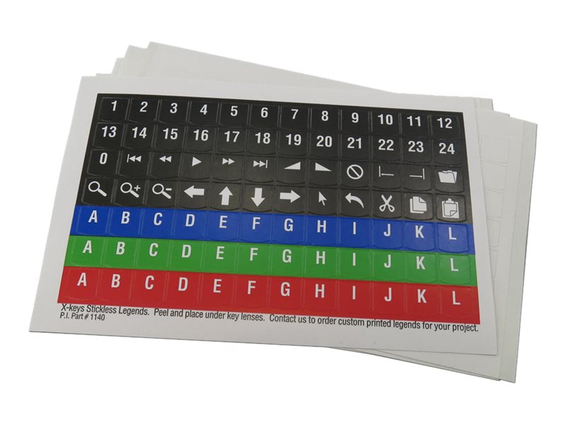 p i engineering x keys pre printed legends keyboard key stickers xk a 1140 r