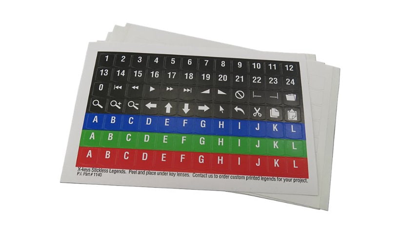 P.I. Engineering X-keys Pre-Printed Legends - keyboard key stickers