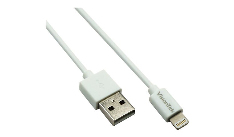 VisionTek Câble MFI Lightning vers USB Blanc de 2 mètres - câble Lightning - Lightning / USB - 2 m