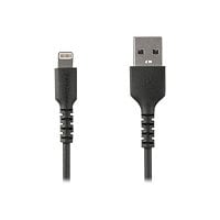 StarTech.com 6 foot/2m Durable Black USB-A to Lightning Cable, Rugged Heavy Duty Charging/Sync Cable for Apple