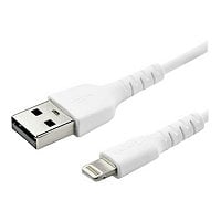 StarTech.com 6 foot/2m Durable White USB-A to Lightning Cable, Rugged Heavy Duty Charging/Sync Cable for Apple