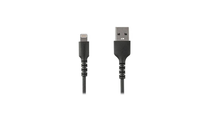 StarTech.com 3 foot/1m Durable Black USB-A to Lightning Cable, Rugged Heavy Duty Charging/Sync Cable for Apple
