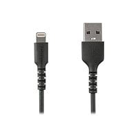 StarTech.com 3 foot/1m Durable Black USB-A to Lightning Cable, Rugged Heavy Duty Charging/Sync Cable for Apple