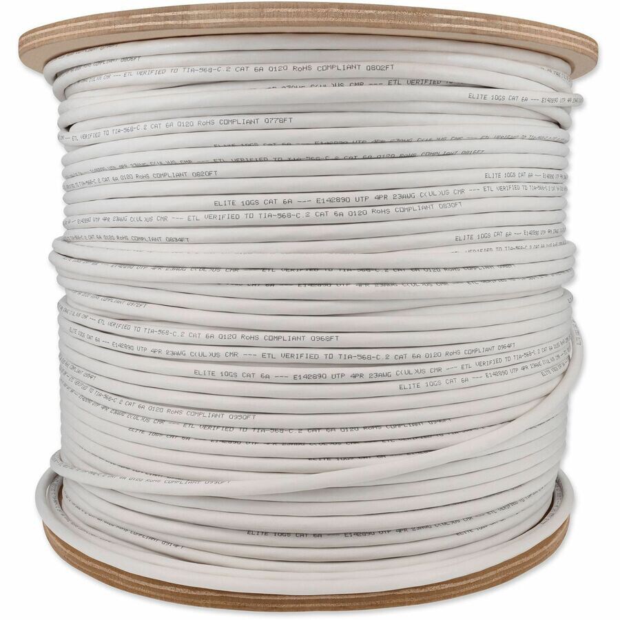 Proline 1000ft Non-Terminated White CAT 6A PVC Bulk Cable