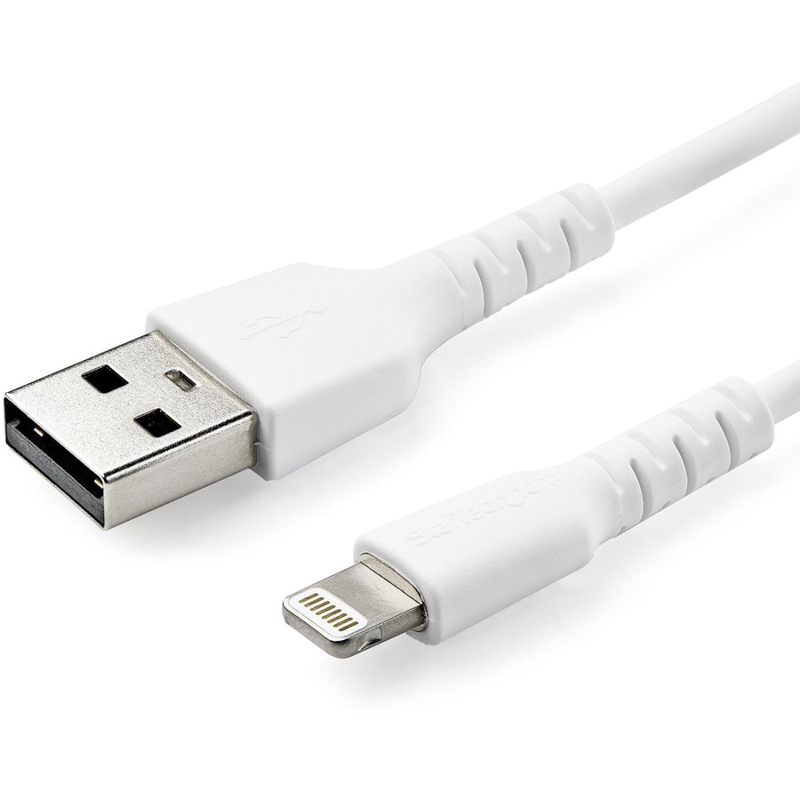 StarTech.com 3 foot/1m Durable USB-A to Lightning Cable, White MFi Certified iPhone Charging Cord
