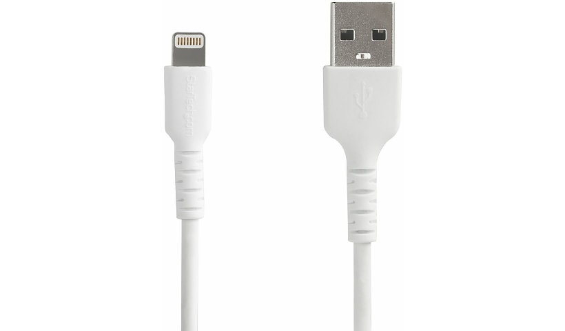 StarTech.com 6 foot/2m Durable USB-A to Lightning Cable, White MFi Certified iPhone Charging Cord