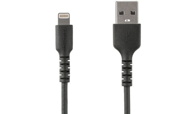 StarTech.com 6 foot/2m Durable USB-A to Lightning Cable, Black MFi Certified iPhone Charging Cord