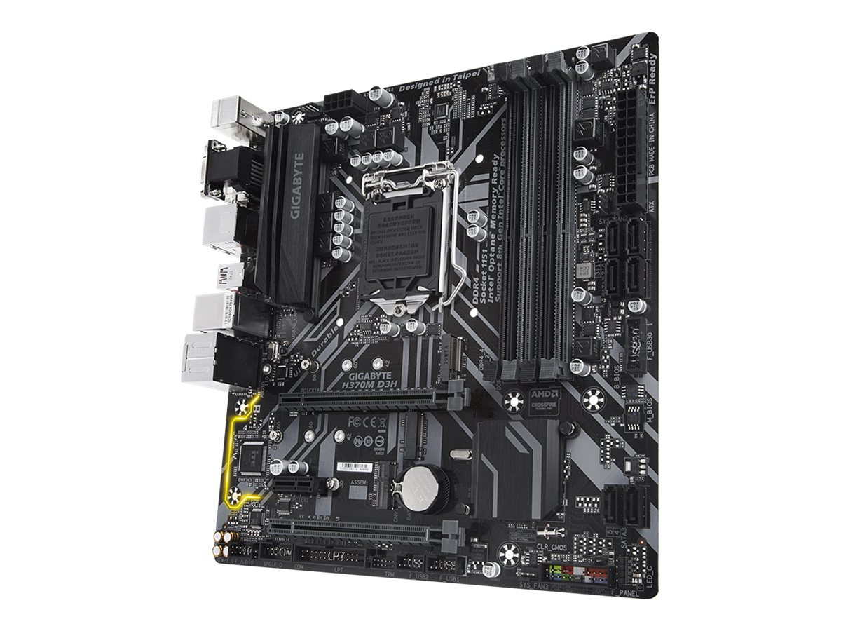 Thumbnail 2 of 5 for Gigabyte H370M D3H - 1.0 - motherboard - micro ATX - LGA1151 Socket - H370