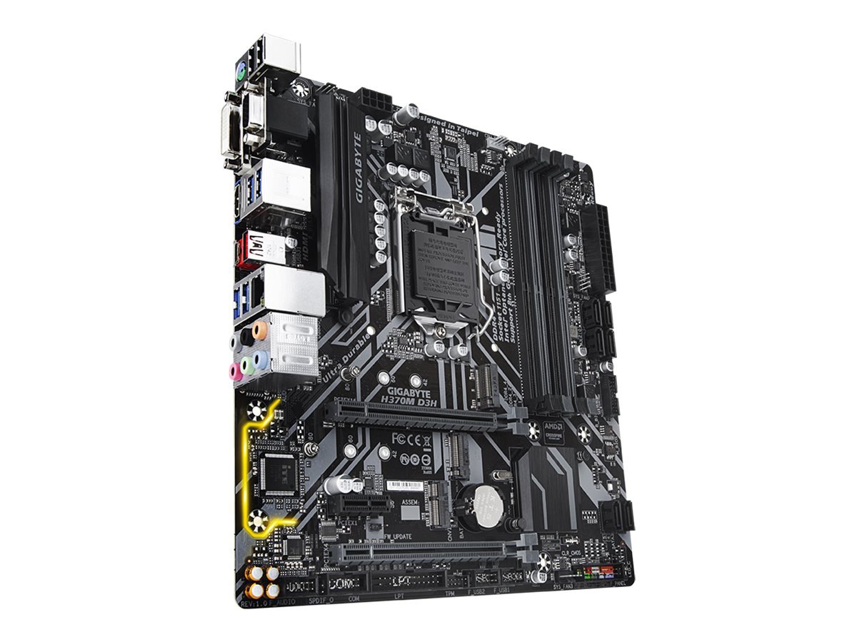 Thumbnail 3 of 5 for Gigabyte H370M D3H - 1.0 - motherboard - micro ATX - LGA1151 Socket - H370